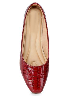 red synthetic slip on pumps - 18111471 - Standard Image - 4