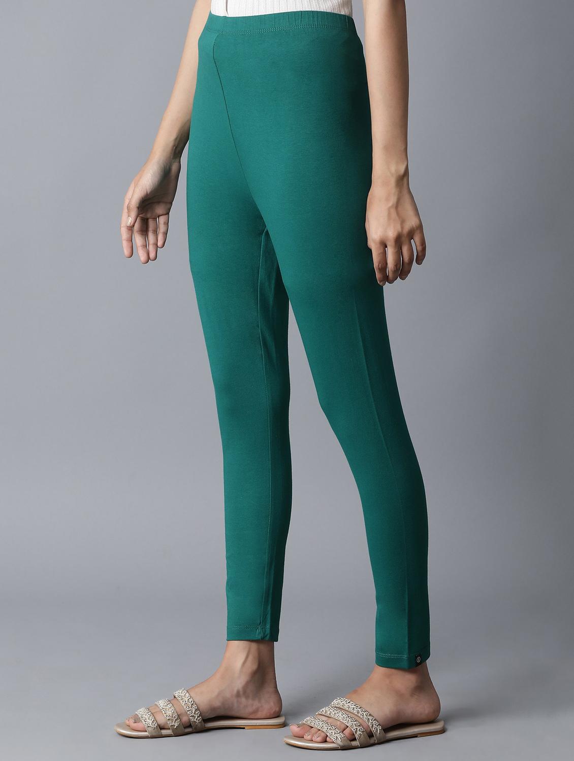 green cotton leggings - 18111949 - Zoom Image - 2