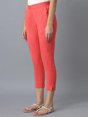 high rise solid crop pants - 18112037 - Standard Image - 2