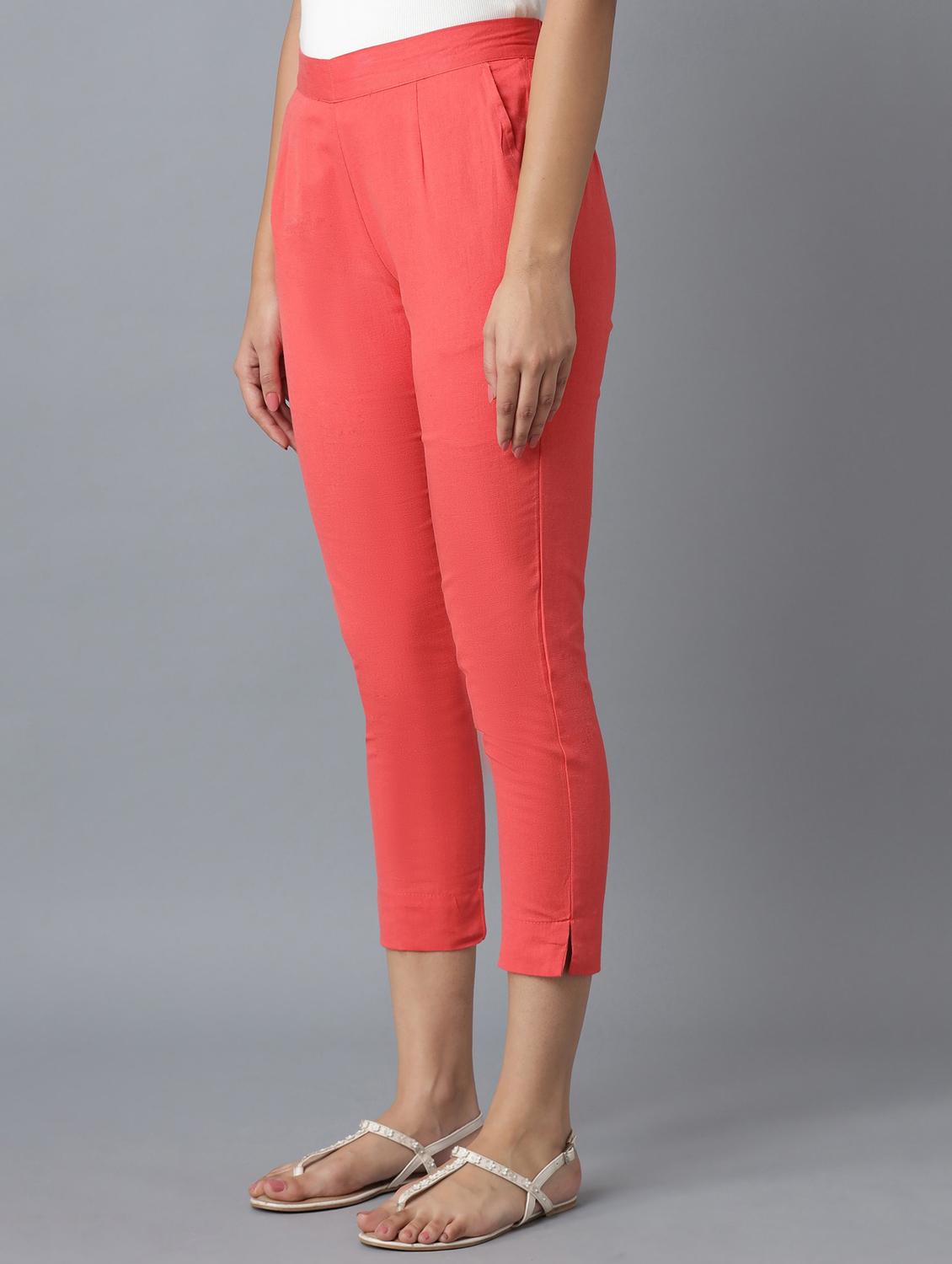 high rise solid crop pants - 18112037 - Zoom Image - 2