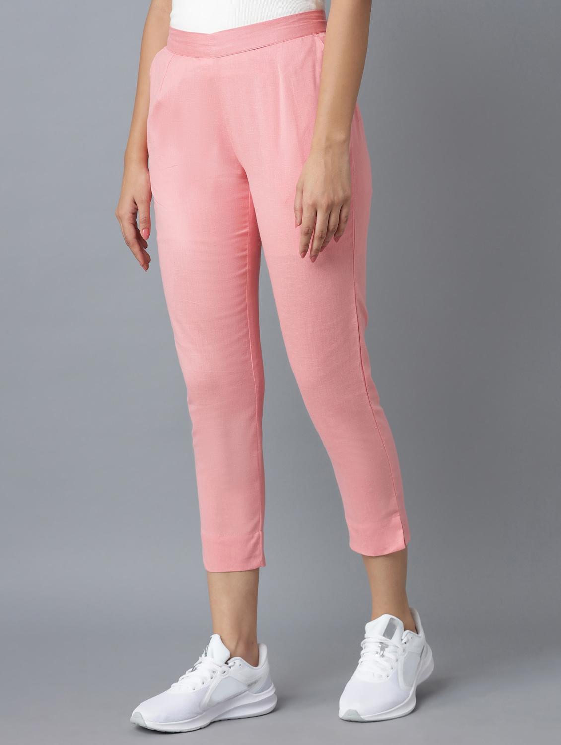 high rise solid crop pants - 18112038 - Zoom Image - 2