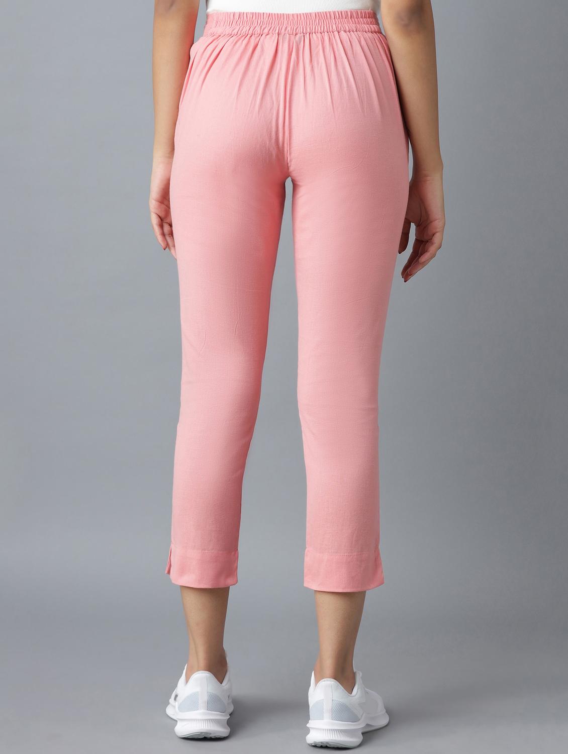 high rise solid crop pants - 18112038 - Zoom Image - 3