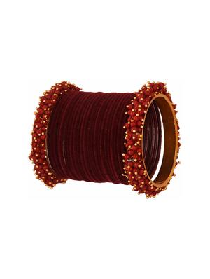 plain velvet beads bangle set, (26 pcs), size-2.4 - 18112477 - Standard Image - 2