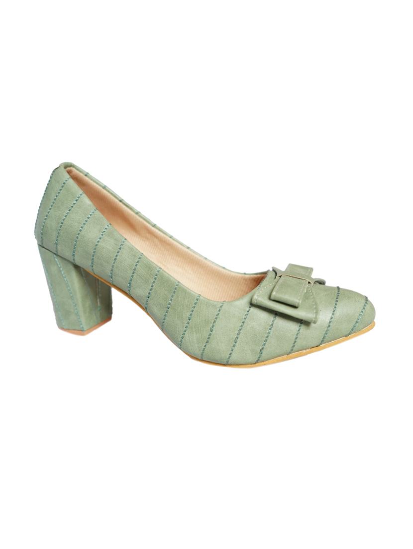 green synthetic slip on pumps - 18112556 - Zoom Image - 1