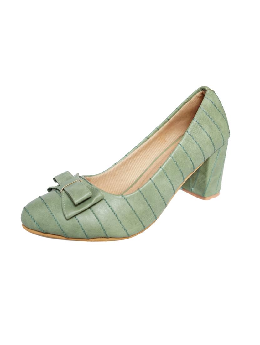green synthetic slip on pumps - 18112556 - Zoom Image - 2