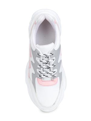 pink synthetic laceup sneakers - 18112593 - Standard Image - 4