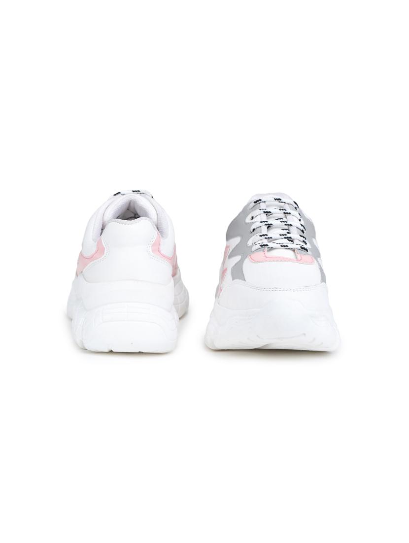 pink synthetic laceup sneakers - 18112593 - Zoom Image - 3
