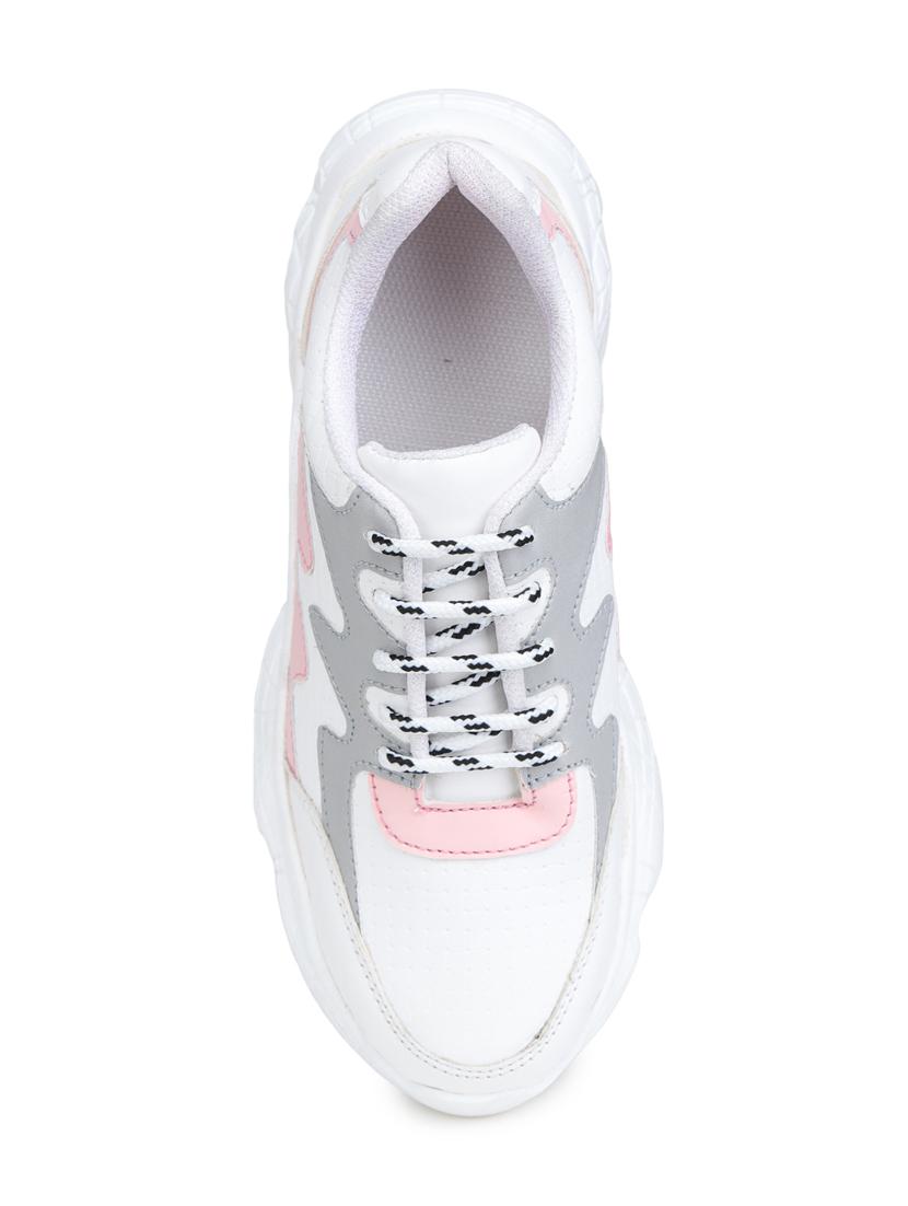 pink synthetic laceup sneakers - 18112593 - Zoom Image - 4