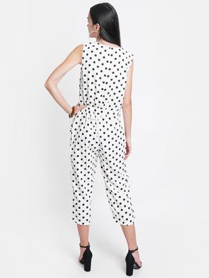 tie front polka dot jumpsuit - 18113047 - Standard Image - 3