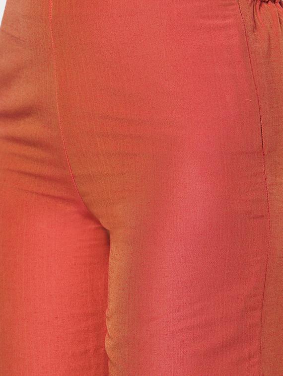 blue art silk kurta palazzo set - 18113062 - Zoom Image - 5