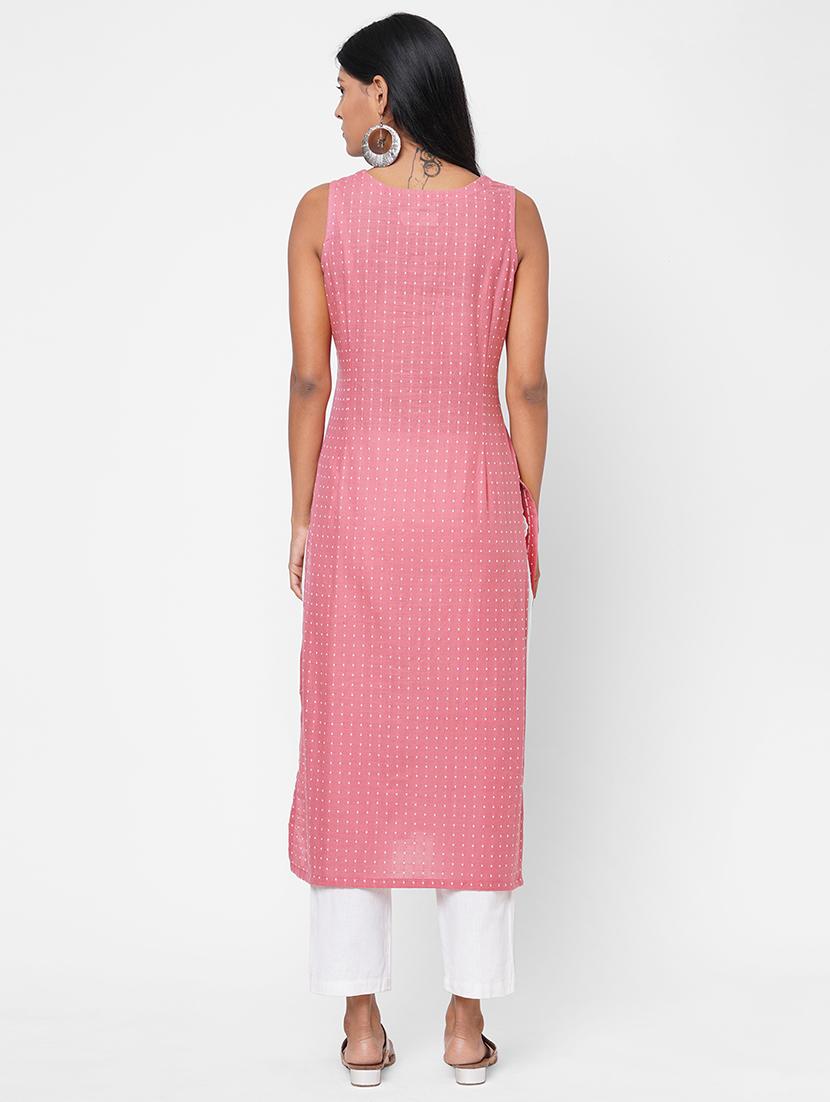 embroidered straight kurta - 18113067 - Zoom Image - 3