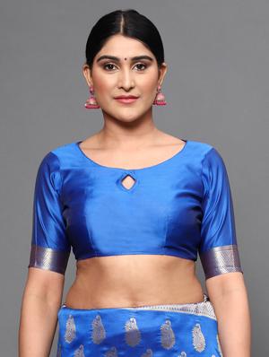 ethnic motifs banarasi saree with blouse - 18113790 - Standard Image - 5