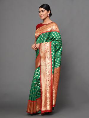ethnic motifs banarasi saree with blouse - 18113864 - Standard Image - 3
