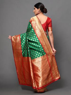 ethnic motifs banarasi saree with blouse - 18113864 - Standard Image - 4