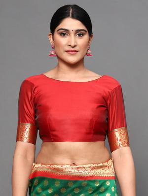 ethnic motifs banarasi saree with blouse - 18113864 - Standard Image - 5