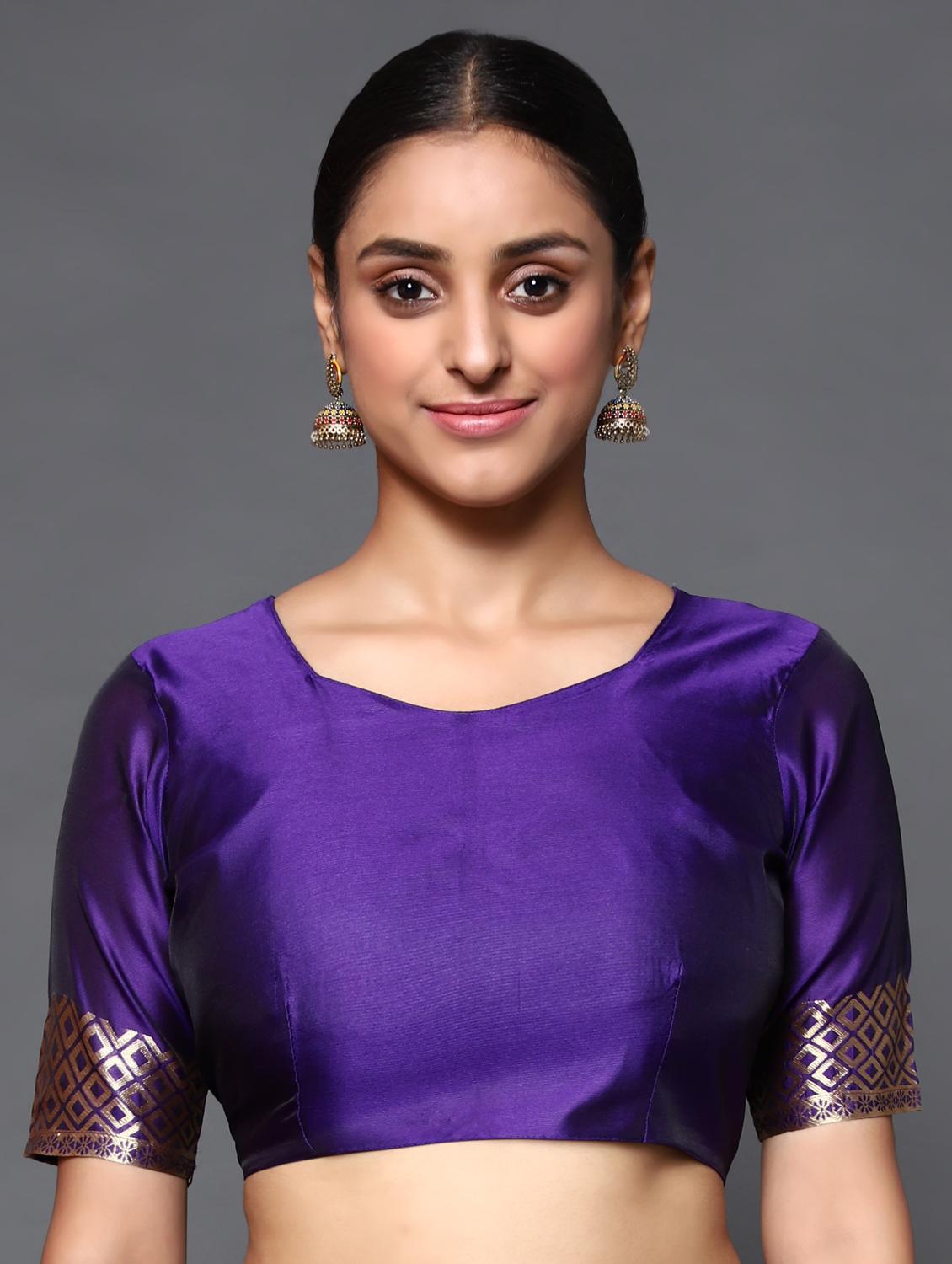 ethnic motifs banarasi saree with blouse - 18113873 - Zoom Image - 5