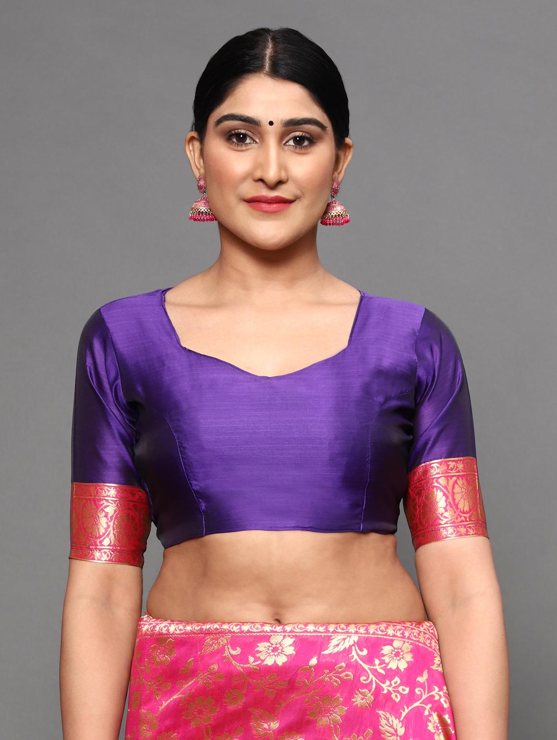 ethnic motifs banarasi saree with blouse - 18113903 - Zoom Image - 5