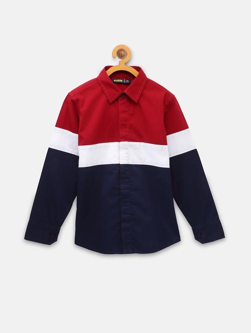 long sleeved color block shirt - 18114109 - Very Small Image - 1