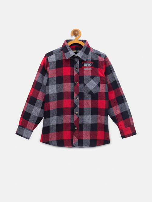 long sleeved checkered shirt - 18114115 - Very Small Image - 1