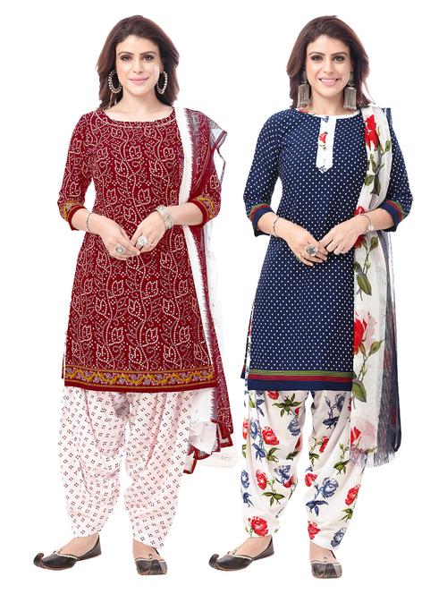 multi colored synthetic suit combos unstitched - 18114650 - Very Small Image - 1