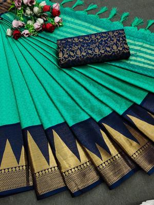 jacquard work silk saree - 18117421 - Standard Image - 2