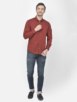 maroon solid casual shirt - 18117620 - Standard Image - 4