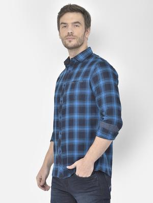 blue checked casual shirt - 18117635 - Standard Image - 2