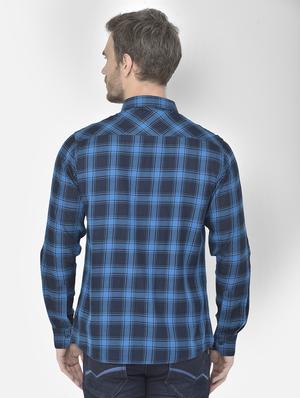 blue checked casual shirt - 18117635 - Standard Image - 3