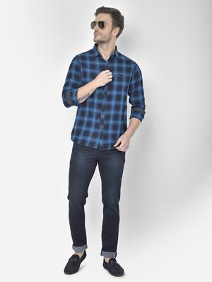 blue checked casual shirt - 18117635 - Standard Image - 4