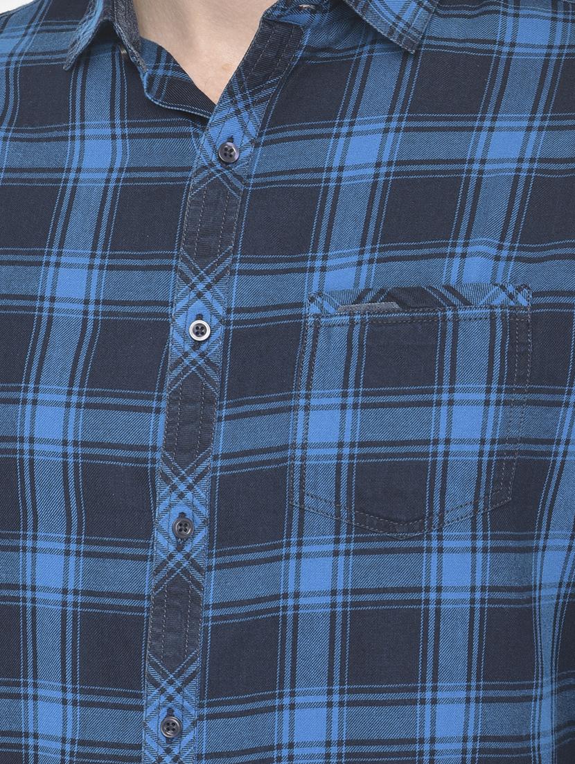 blue checked casual shirt - 18117635 - Zoom Image - 5