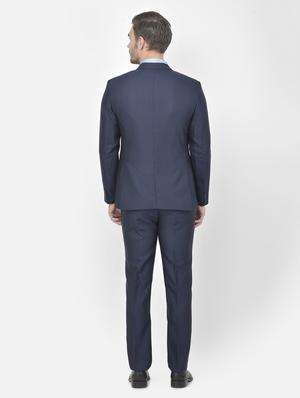 navy blue polyester blend single breasted suit - 18117655 - Standard Image - 3