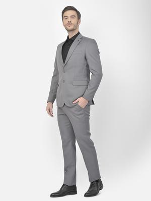 grey polyester blend single breasted suit - 18117657 - Standard Image - 2