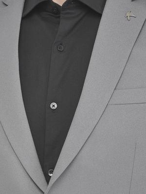 grey polyester blend single breasted suit - 18117657 - Standard Image - 4