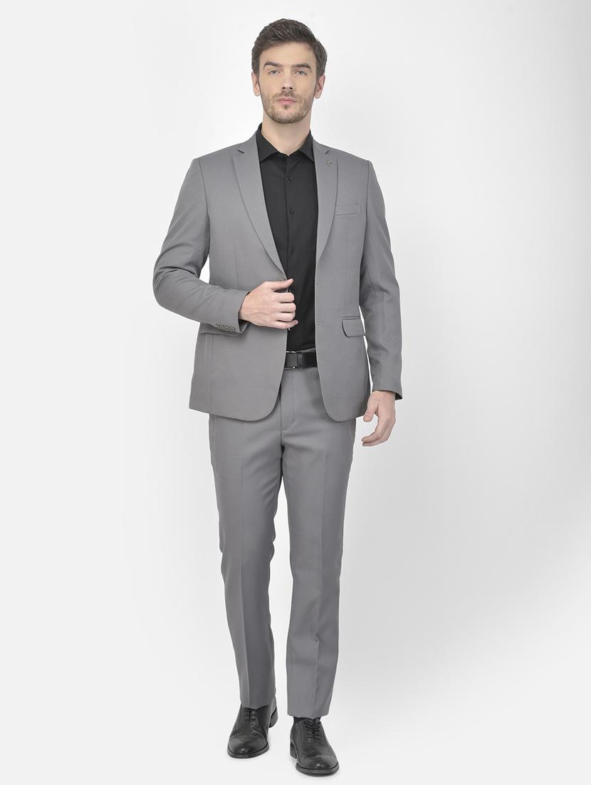 grey polyester blend single breasted suit - 18117657 - Zoom Image - 1