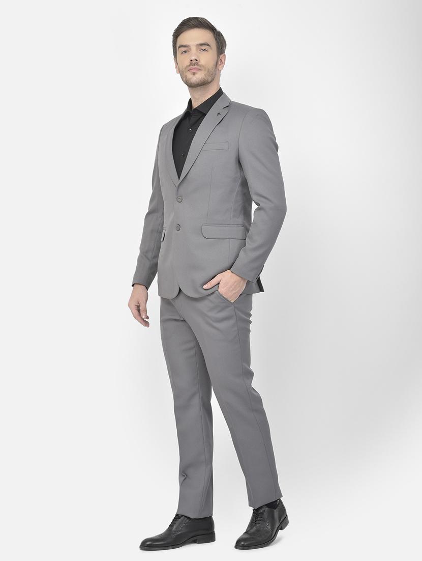 grey polyester blend single breasted suit - 18117657 - Zoom Image - 2