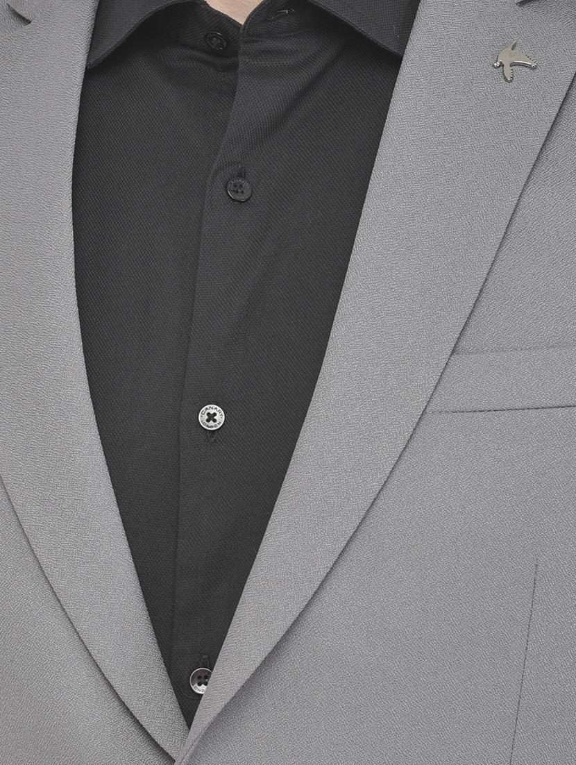 grey polyester blend single breasted suit - 18117657 - Zoom Image - 4