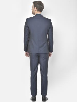 blue polyester blend single breasted suit - 18117658 - Standard Image - 3