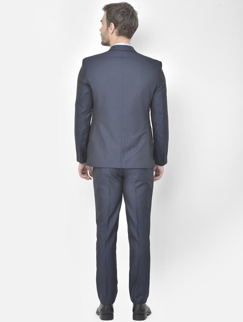 blue polyester blend single breasted suit - 18117658 - Zoom Image - 3