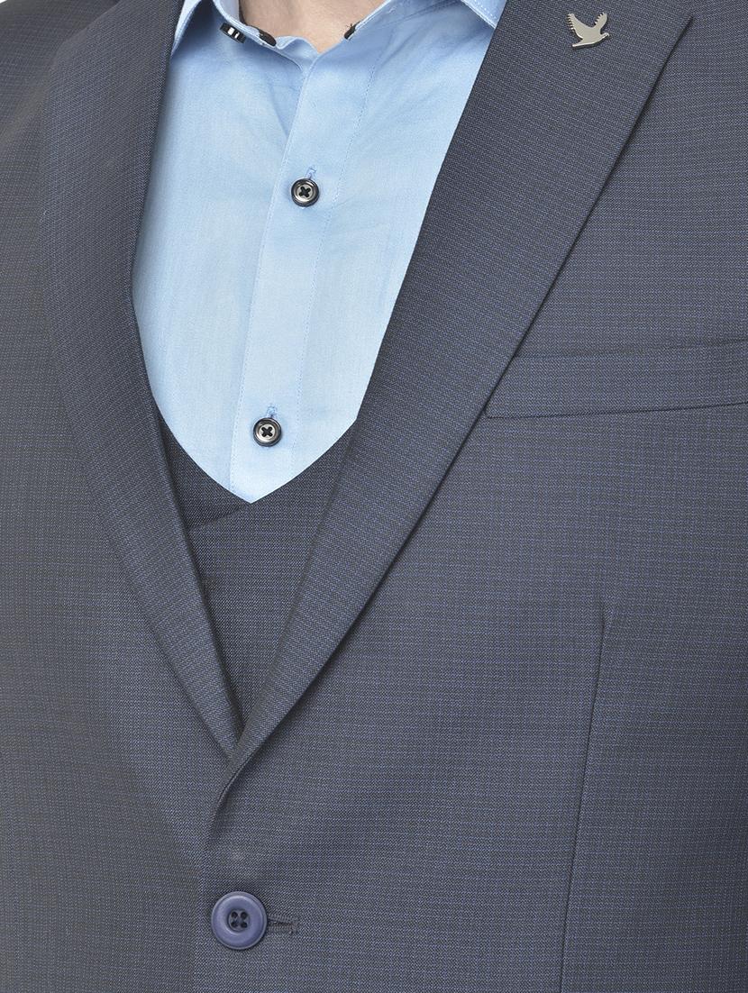 blue polyester blend single breasted suit - 18117658 - Zoom Image - 4