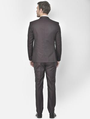 brown polyester blend single breasted suit - 18117659 - Standard Image - 3