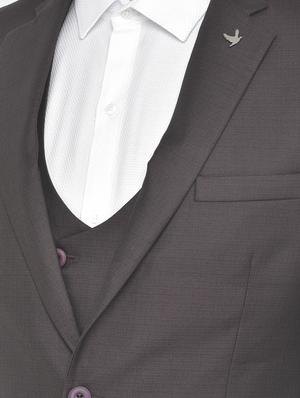 brown polyester blend single breasted suit - 18117659 - Standard Image - 4