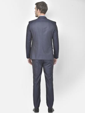 navy blue polyester blend single breasted suit - 18117660 - Standard Image - 3