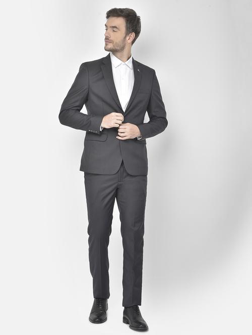 grey polyester blend single breasted suit - 18117666 - Standard Image - 1