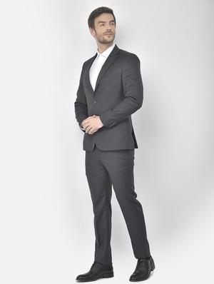 grey polyester blend single breasted suit - 18117666 - Standard Image - 2