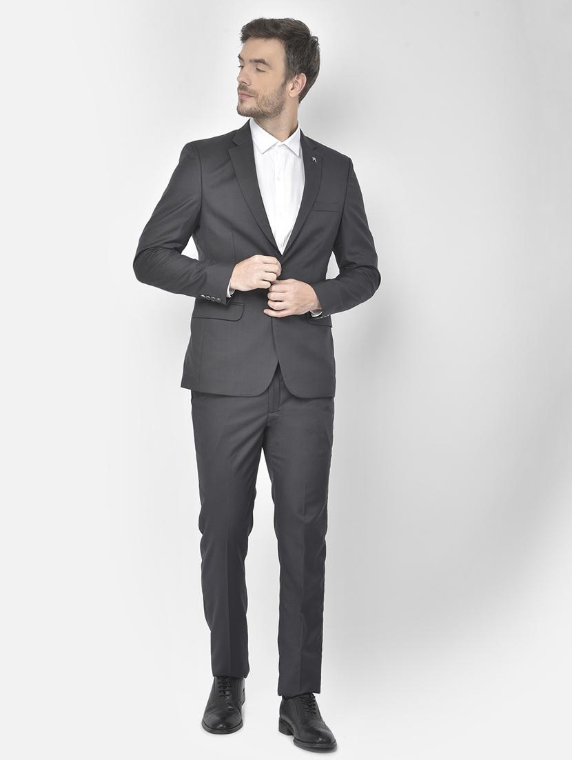 grey polyester blend single breasted suit - 18117666 - Zoom Image - 1