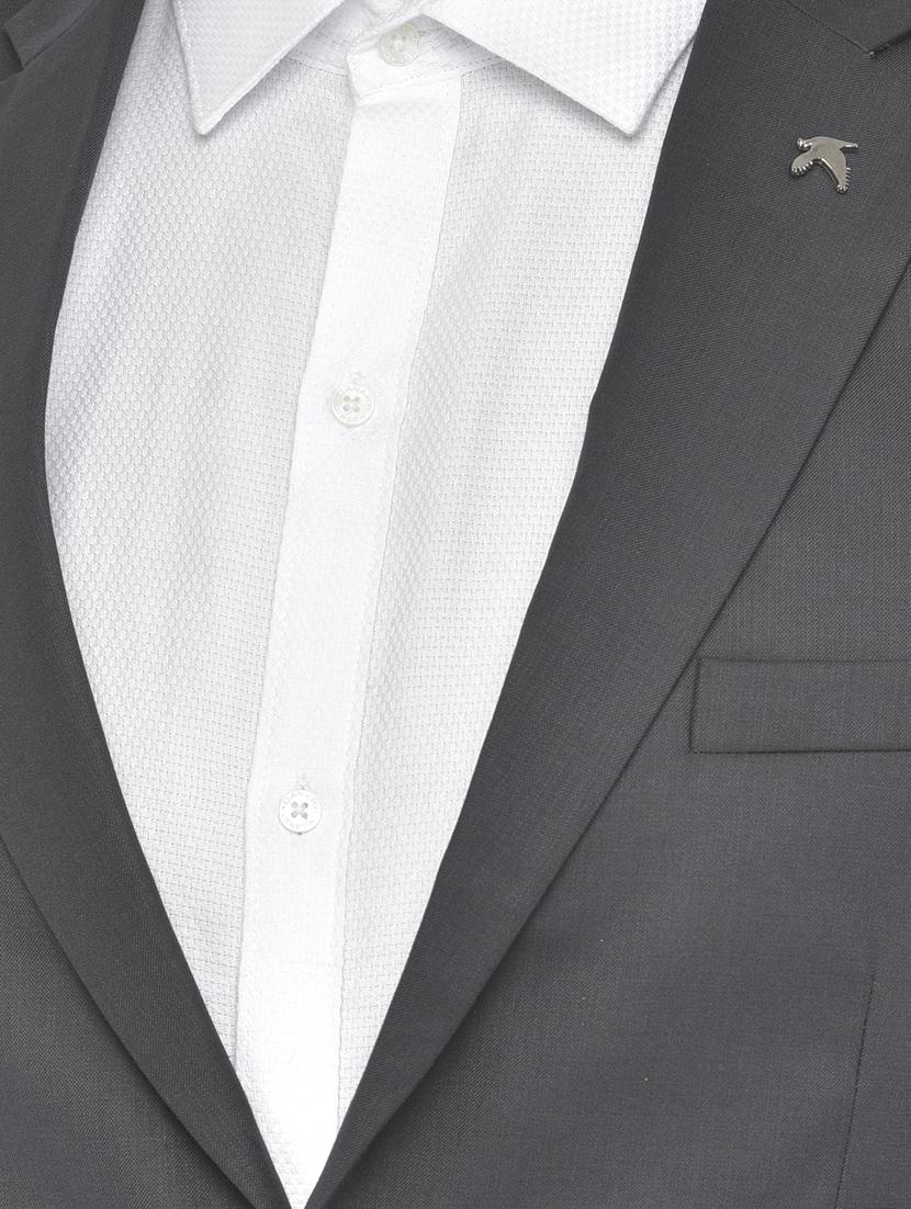 grey polyester blend single breasted suit - 18117666 - Zoom Image - 4