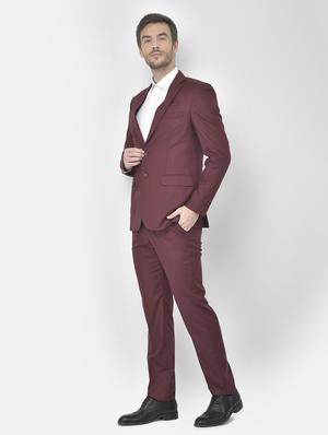red polyester blend single breasted suit - 18117667 - Standard Image - 2