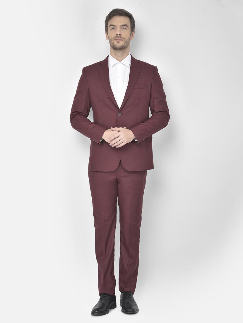 red polyester blend single breasted suit - 18117667 - Zoom Image - 1