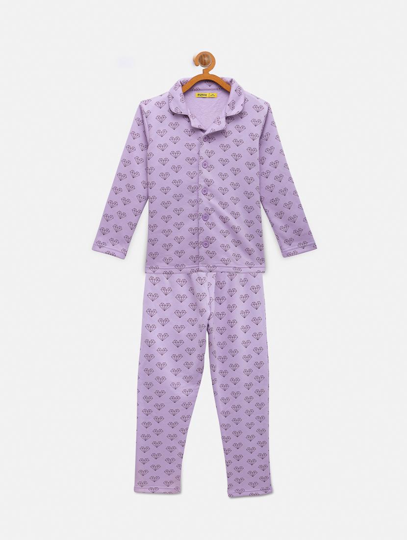 purple pyjama set nightwear - 18117716 - Zoom Image - 1