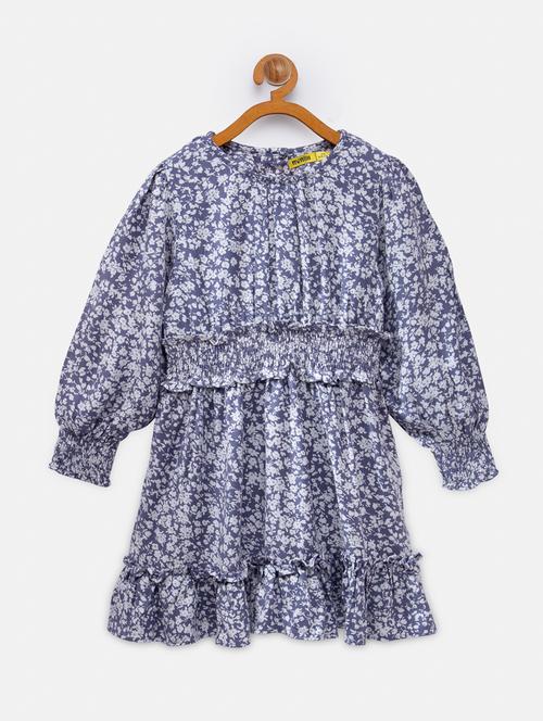 blue printed frock - 18118687 - Very Small Image - 1
